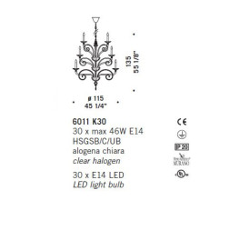 Люстра De Majo 6011 K30 060110K30 black