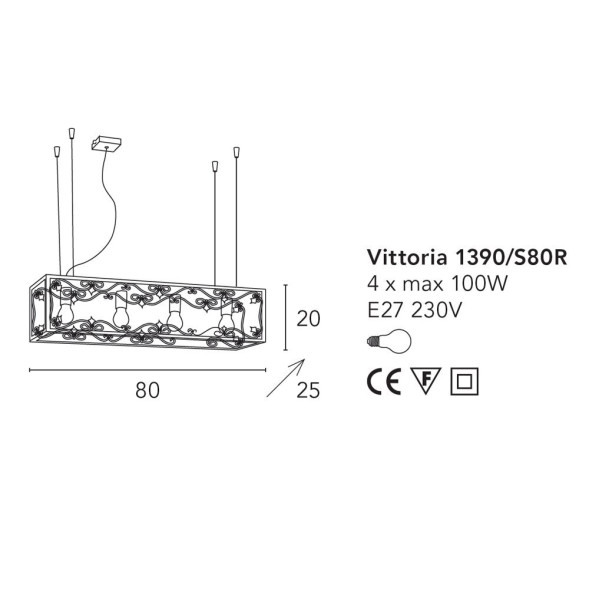 Подвесной светильник Bellart Vittoria 1390/S80R 05/V01