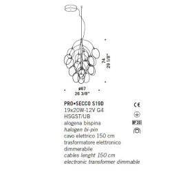 Подвесной светильник De Majo PRO–SECCO S19D 0PROS0S19