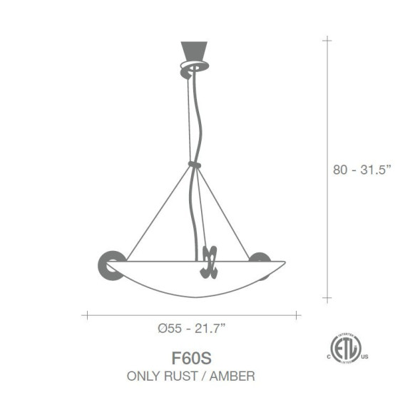 Подвесной светильник Terzani Solune F60S F1 B4