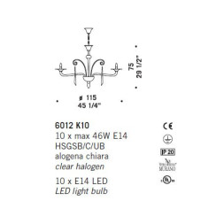 Люстра De Majo 6012 K10 060120K10 cristallo