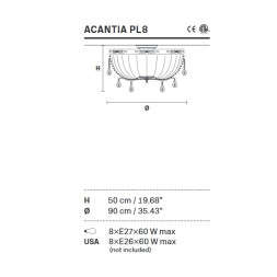 Потолочный светильник Masiero Acantia PL8 G03+F01 CUT