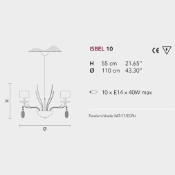 Люстра Masiero Isbel 10 G07
