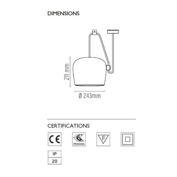 Подвесной светильник Flos AIM Black F0090030