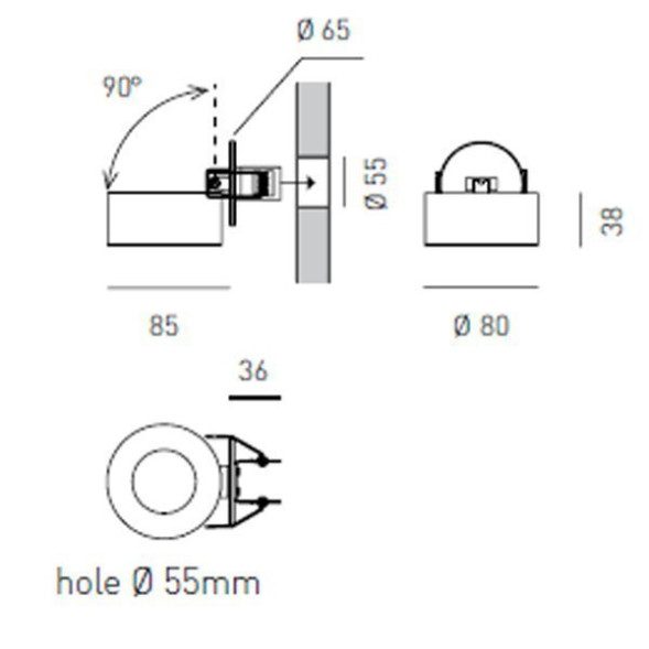 Спот (точечный светильник) светильник Axo light Favilla Recessed E8105404