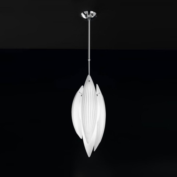 Подвесной светильник IDL Paradise 430/20 Chrome White Murano Glass