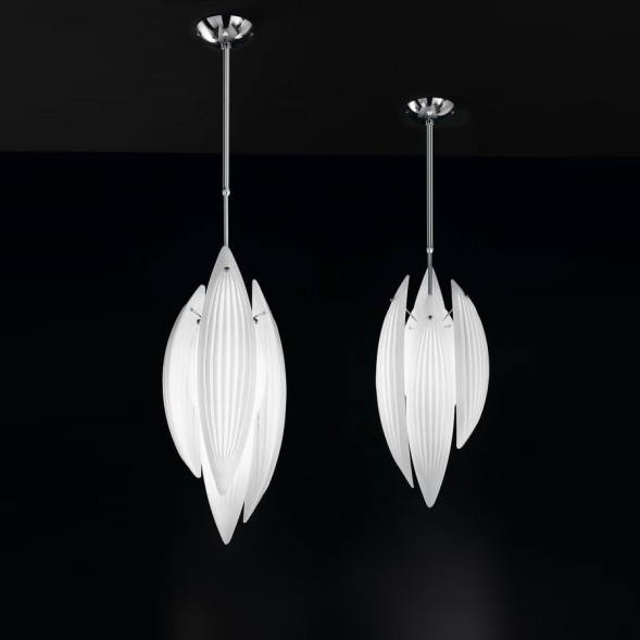 Подвесной светильник IDL Paradise 430/20 Chrome White Murano Glass