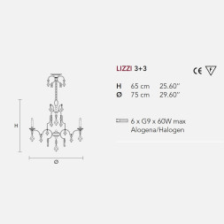 Люстра Masiero Lizzi 3+3 V13