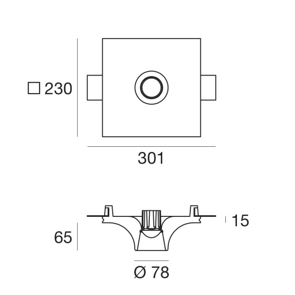 Встраиваемый светильник Linea Light Gypsum 8862N