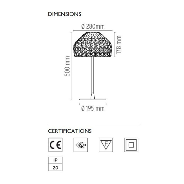 Настольная лампа Flos Tatou Black F7761030