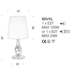 Настольная лампа IDL Glamour 531/1L coppery ivory