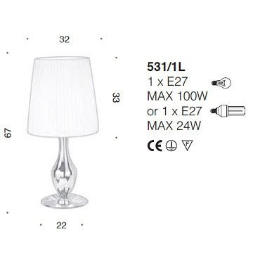 Настольная лампа IDL Glamour 531/1L coppery ivory