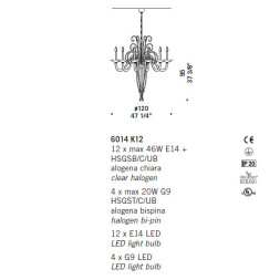 Люстра De Majo 6014 K12 060140K12 gold