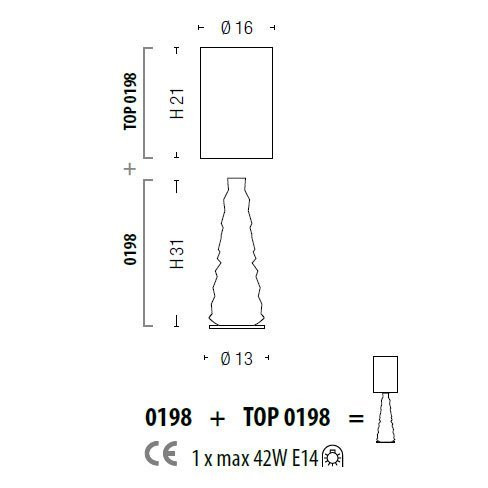 Настольная лампа Sylcom Chaotic 0198 OCE + TOP 0198 WEN