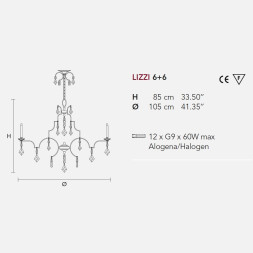 Люстра Masiero Lizzi 6+6 V13