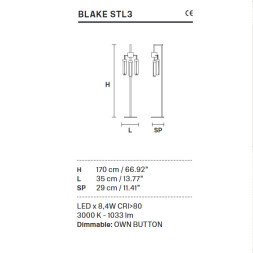 Торшер Masiero Blake STL3