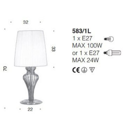 Настольная лампа IDL Glamour 583/1L black nickel ivory