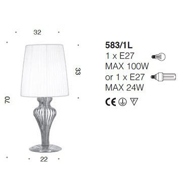 Настольная лампа IDL Glamour 583/1L black nickel ivory