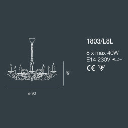 Люстра Bellart Versailles 1803/L8L 01+08