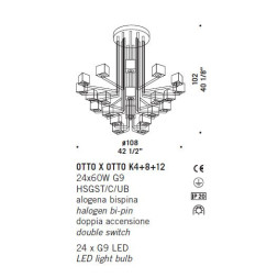 Потолочная люстра De Majo OTTO X OTTO K4+8+12 0OTTO0K24