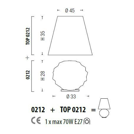 Настольная лампа Sylcom Emisphera 0212 AMT + TOP 0212 AVO