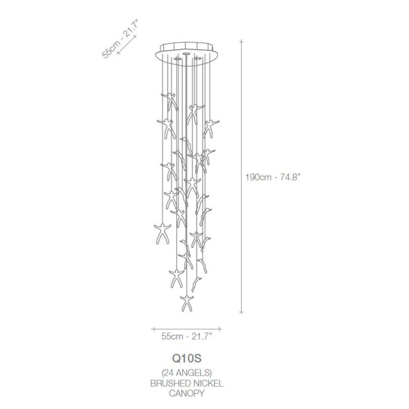 Потолочный светильник Terzani Angel Falls Q10S H4 A9 (24 angels)