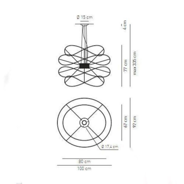 Подвесной светильник Axo Light Hoops SP HOOPS 4 SPHOOPS4ORORLED