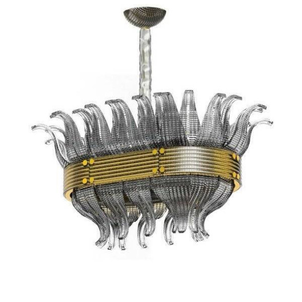 Подвесной светильник Beby Group Milano Deco 8030B02 Light gold Smoked Glass