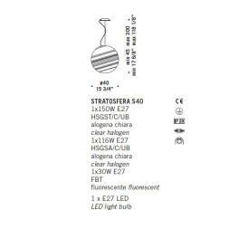Подвесной светильник De Majo STRATOSFERA S40 0STRA0S40