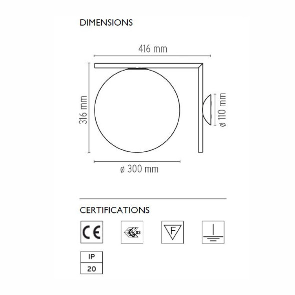 Бра Flos IC Lights C/W 2 Brushed brass F3179059