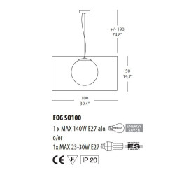 Подвесной светильник Morosini Fog SO 100 0205SO08MKIN