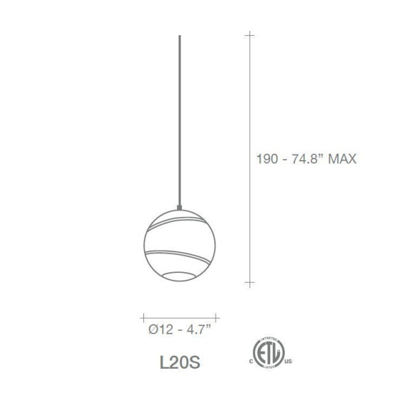 Подвесной светильник Terzani Bond L20S H7 F2