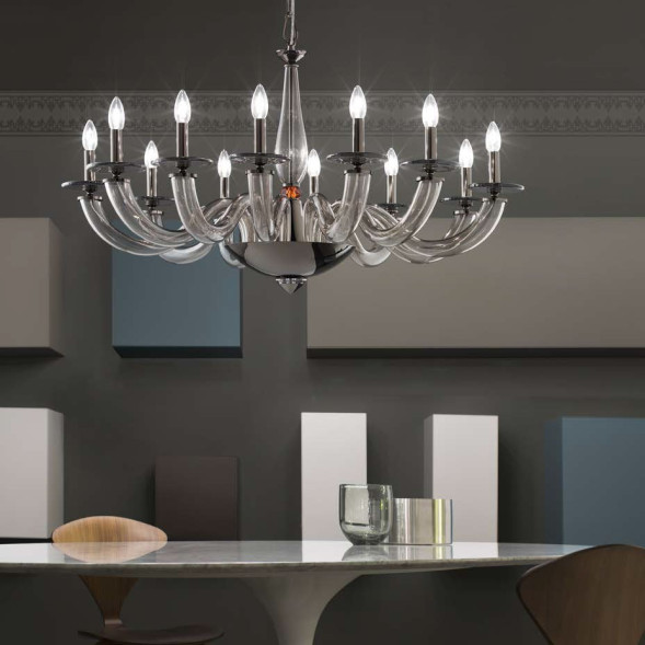 Люстра Euroluce Olympia L12 nickel Fume