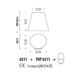 Настольная лампа Sylcom Emisphera 0211 TOP + TOP 0211 WE