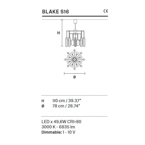 Потолочная люстра Masiero Blake S16