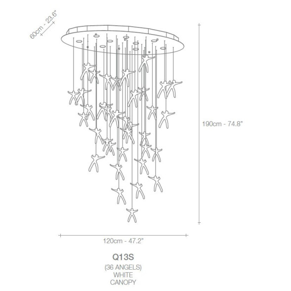 Потолочный светильник Terzani Angel Falls Q13S E8 A9 (36 ANGELS)