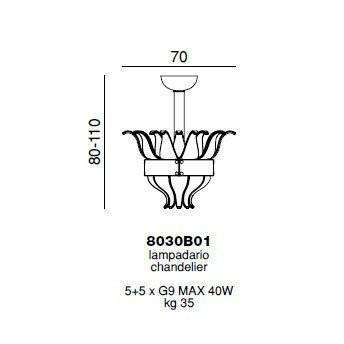 Подвесной светильник Beby Group Milano Deco 8030B01 Light gold Smoked Glass