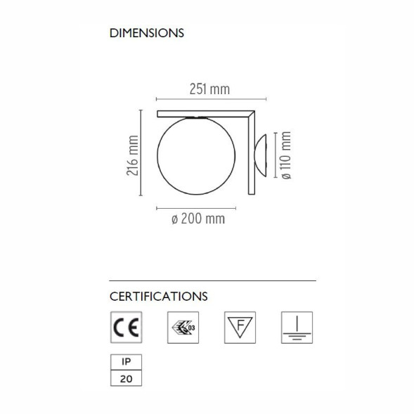 Бра Flos IC Lights C/W 1 Chrome F3178057