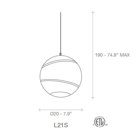 Подвесной светильник Terzani Bond L21S H7 F2