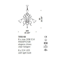 Люстра De Majo 7056 K8 070560K08 ruby
