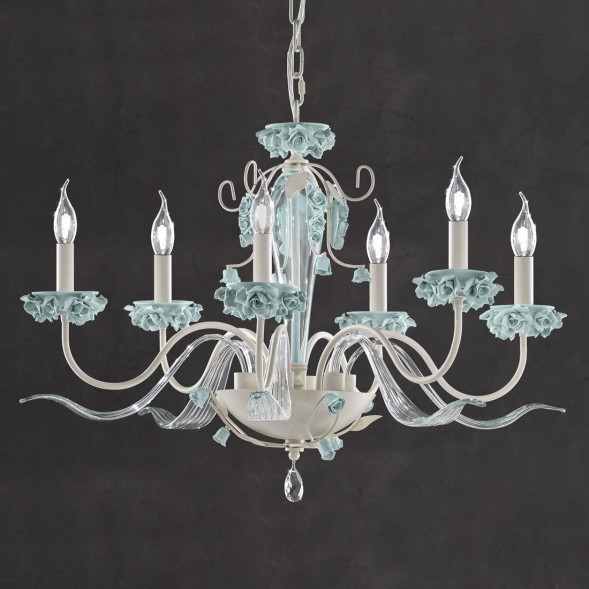 Люстра Euroluce Bora L6 ivory Tiffany