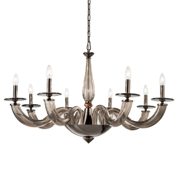 Люстра Euroluce Olympia L8 nickel Fume