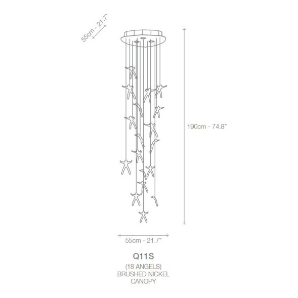 Потолочный светильник Terzani Angel Falls Q11S H4 A9 (18 angels)