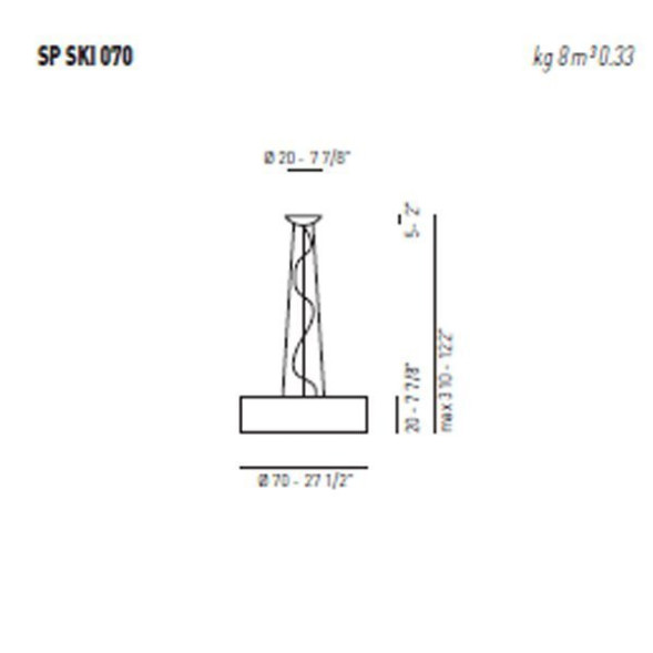 Подвесной светильник Axo Light Skin SP SKI 070 Arancio/Bianco SPSKI070E27ARBC