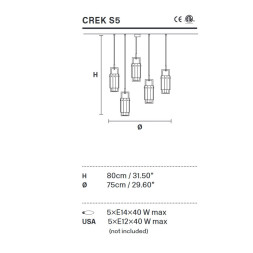Подвесной светильник Masiero Crek S5