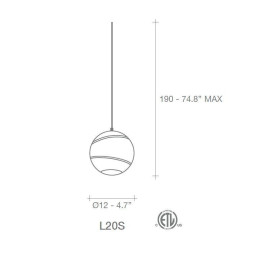 Подвесной светильник Terzani Bond L20S H7 F1