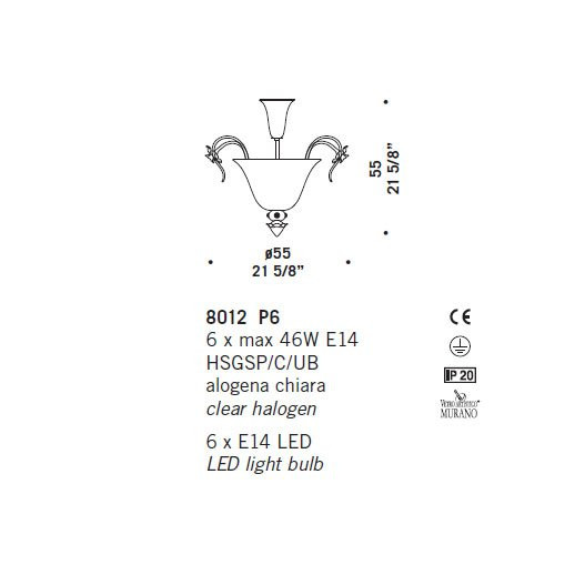 Потолочный светильник De Majo 8012 P6 080120P00