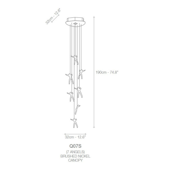 Потолочный светильник Terzani Angel Falls Q12S H4 A9 (12 angels)