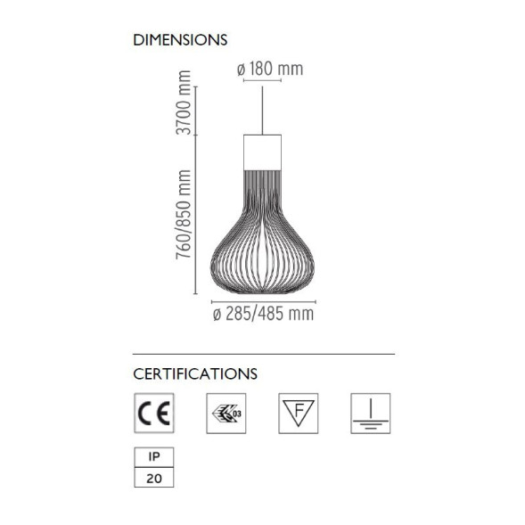 Подвесной светильник Flos Chasen Black F1636030