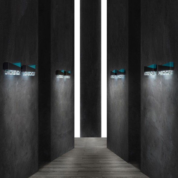 Настенный светильник Euroluce Horizon lux 30AP Black/Teal Sw